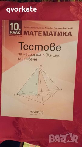 Тестове за национално външно оценяване по Математика за 10 клас-Райна Алашка