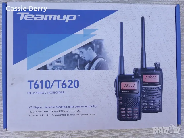 Заглавие: Радиостанция TeamUp T610 – 5W, 128 канала, FM радио, VOX