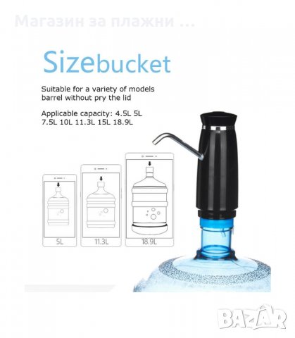 ЕЛЕКТРИЧЕСКА ПОМПА ЗА ВОДА С USB ЗАРЕЖДАНЕ - код 1598, снимка 11 - Други стоки за дома - 33992617