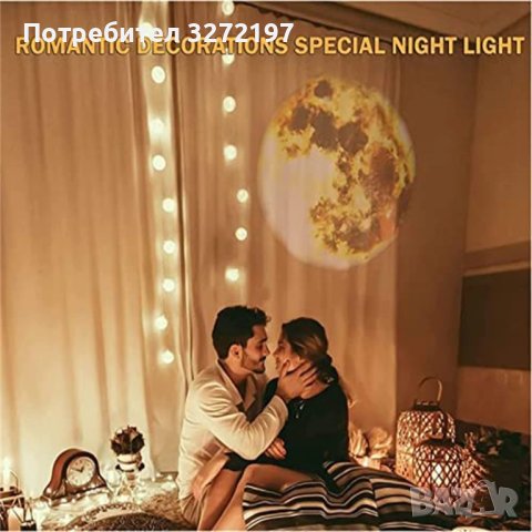 Ново! Usb Led Прожекционна лампа Луна, Проектор Led Нощна светлина за Декорация на стена. , снимка 13 - Прожектори - 40439536