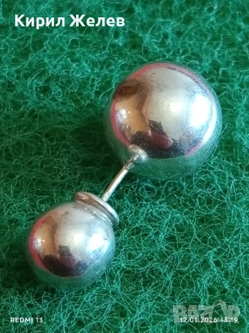 Винтидж пиърсинг сребърна обеца фешън АРТ БИЖУ 53054, снимка 2 - Обеци - 53072046