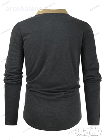 Мъжка тактическа тениска с дълъг ръкав с цип с цветни блокчета и яка Henley, 5цвята , снимка 11 - Тениски - 44624157