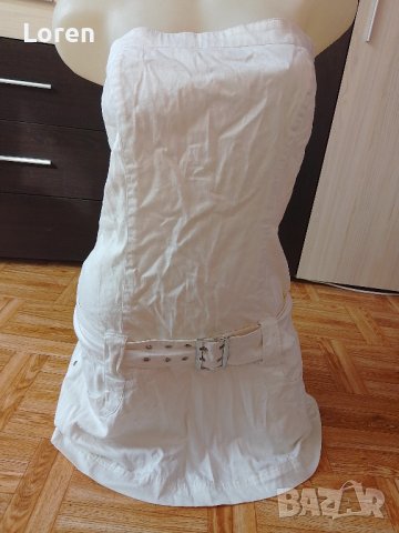 Бяла рокличка с коланче, снимка 2 - Рокли - 42909803