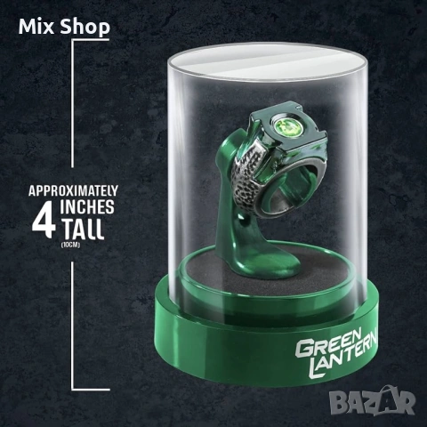 Нов Пръстен и дисплей за реквизит на DC Green Lantern от Noble Collection - метален (10см) , снимка 7 - Колекции - 54313035