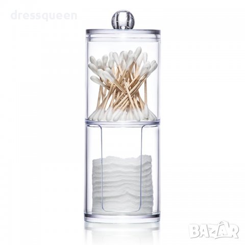 1918 Прозрачен Органайзер за Клечки за Уши и Памучни Тампони