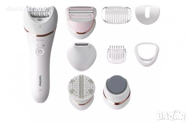 Епилатор за мокра и суха употреба Philips BRE740/10, 9 аксесоара