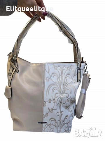 Елегантна дамска чанта с флорални мотиви, снимка 10 - Чанти - 52175550