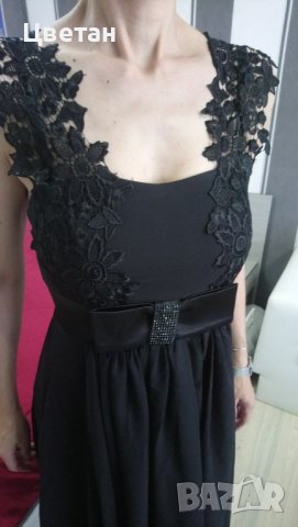 Елегантна черна рокля, снимка 1 - Рокли - 36718066