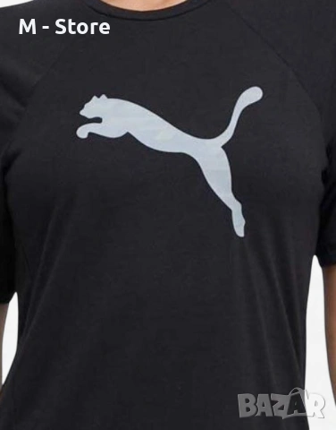 Дамска тениска PUMA Evostripe Graphic Tee Black, снимка 4 - Тениски - 54190923
