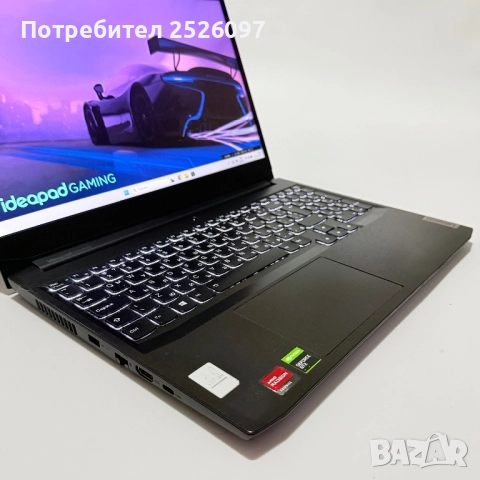 Lenovo Gaming 3 Gen 6/16,6” IPS/Ryzen 5 5600H/GTX 1650/16GB/512GB NVMe, снимка 4 - Лаптопи за игри - 52917528