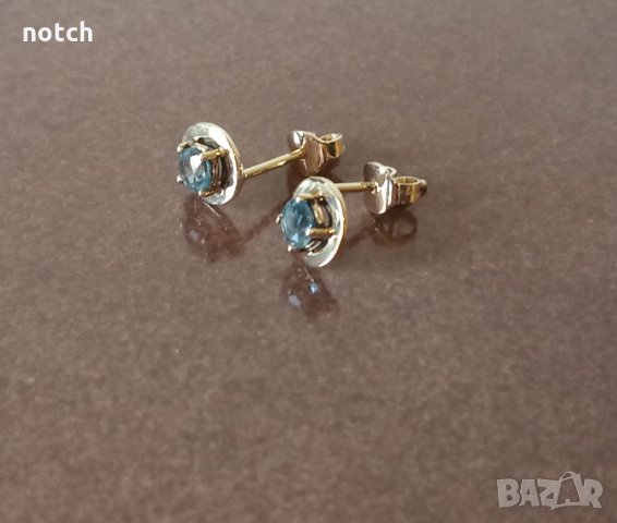 Златни обеци с естествени топази, снимка 2 - Обеци - 34128407