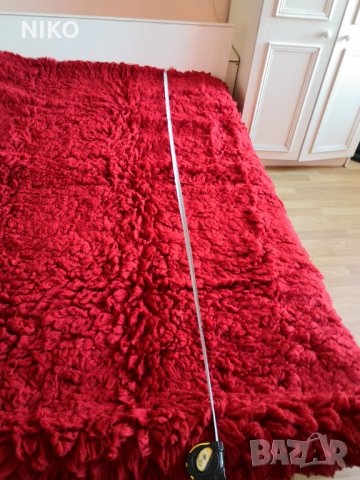 Ръчно тъкан ( губер ) от естествена вълна,Цвят малиново-4ервен