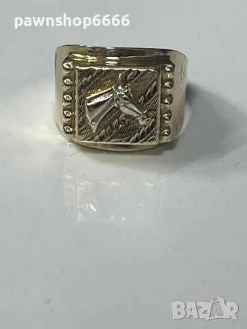 Златен мъжки пръстен 14 карата, снимка 8 - Пръстени - 49087863