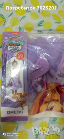Детска Рокля 3- 4 години Скай Пес Патрул, снимка 4 - Детски рокли и поли - 47805014