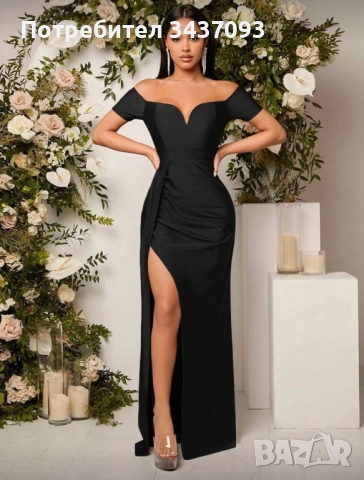 Дълга черна рокля, снимка 2 - Рокли - 52000549