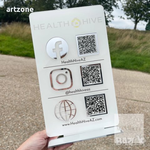 Луксозна табела за Салон или Козметично студио с QR код и социални мрежи , снимка 10 - Рекламни табели - 39696893