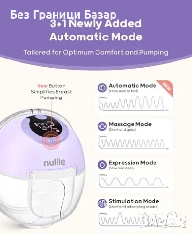 	Нова Двойна Електрическа Помпа за Кърма, 4 Режима, 9 Нива за майки кърмене, снимка 4 - Помпи за кърма - 47481594