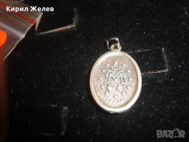 ПОСРЕБРЕНА МИНИАТЮРНА КАТОЛИЧЕСКА ИКОНА 12656, снимка 4 - Колиета, медальони, синджири - 30293843