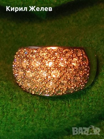 ПРЕКРАСЕН СКЪПОЦЕНЕН СРЕБЪРЕН ФЕШЪН ПРЪСТЕН СРЕБРО 925 с МНОГО ФАСЕТИРАНИ БЛЕСТЯЩИ ЦИРКОНИ 34426, снимка 5 - Пръстени - 39507258