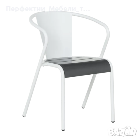 Здрав градински метален стол с подлакътници за заведение или за дома и терасата- до 120кг., снимка 2 - Градински мебели, декорация  - 51103411