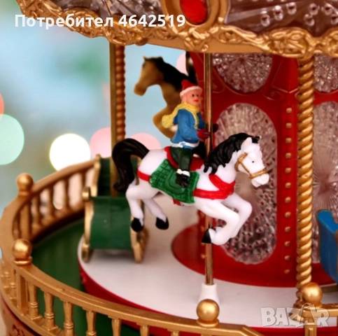 Музикална Коледна въртележка със светлини и музика, снимка 3 - Музикални играчки - 52337566