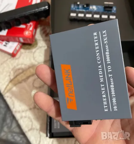 FMC Gigabit Fiber Optical Media Converter 10/100/1000Mbps Single Mode 20Km UPC/APC SC-Port, снимка 2 - Други - 47899275