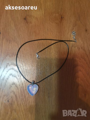 Ново колие медальон с висулка любовно сърце от красив минерал лунен камък модни бижута за подарък за, снимка 5 - Колиета, медальони, синджири - 38325406