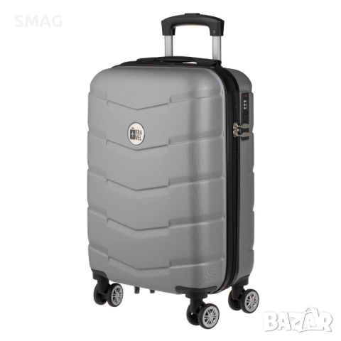 Куфар с колелца 58л, сив метален_1245725