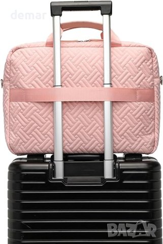 Kono  Чанта за лаптоп за жени, 15,6-инчово ватирано куфарче, водоотблъскваща калъфка, розово, снимка 5 - Чанти - 44507397