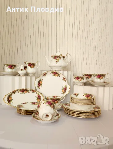 Сервиз Royal Albert – Old Country Roses, 37 части, снимка 3 - Сервизи - 56019035