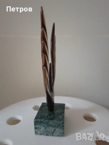 скулптура феникс бронз 19.5/10 см, снимка 3 - Статуетки - 51400251