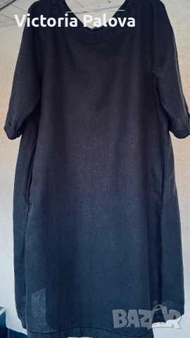 Модерна ленена рокля TWENTY SIX PEERS 100% лен, снимка 8 - Рокли - 50854097