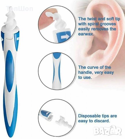 Уред за почистване на уши с 16 накрайника, снимка 4 - Други - 31660286