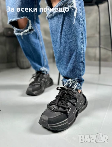 Мъжки Черни Маратонки🔝Мъжки Спортни Обувки В Черен Цвят Код D2580, снимка 1
