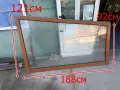 140977 PVC ПВЦ дограма прозорец 121+92 см / 188 см 117 евро смр -цвят златен дъб -   НЕ отваряем -са, снимка 1