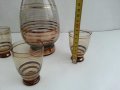 Ретро стъклени чаши и гарафа цветно стъкло , снимка 3