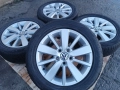 Лети джанти 16ки 5х112 VW + летни гуми 205/55/16 Hankook, снимка 1