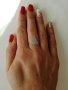 Сребърен пръстен с бели цирконий. Сребро проба 925., снимка 4