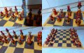 Руски дървен шах с ръчно изработени фигури матрьошки, снимка 7