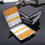 Метална табакера с кожено покритие за цигари 80мм / 150, снимка 1 - Табакери - 44618502