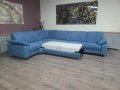 Син ъглов диван от плат с фунция сън MM-ZE1059, снимка 2