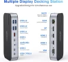 Докинг станция MOKiN за 4 монитора, 16 в 1 USB C с 2 HDMI, DP, 100W PD, USB 3.1/3.0/2.0, RJ 45..., снимка 8