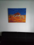 Димитър Краевски-авторски абстрактен пейзаж акрил върху платно с подрамка 