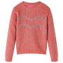 Детски плетен пуловер, среднорозово, 140(SKU:14508