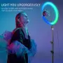 12" RGB LED Ринг лампа с двоен статив (четворно разклонен и мини настолен) и дистанционно, снимка 2