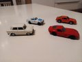 Стари метални колички Trabant, Ferrari Daytona 250 GTO, Ford Mustang GT, 1/60-1/64