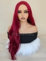 Дълга червена перука без бретон на леки къдрици, снимка 3
