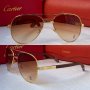 Cartier висок клас мъжки слънчеви очила авиатор с дървени дръжки, снимка 1 - Слънчеви и диоптрични очила - 42830599