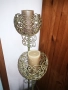 2 брой . Антики Метален свещник, декоративен, светло антик зелен, комплект от 2 брой. Venetian , снимка 2
