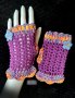 Ръчно плетени дамски ръкавици, лилаво, снимка 1 - Ръкавици - 31872231